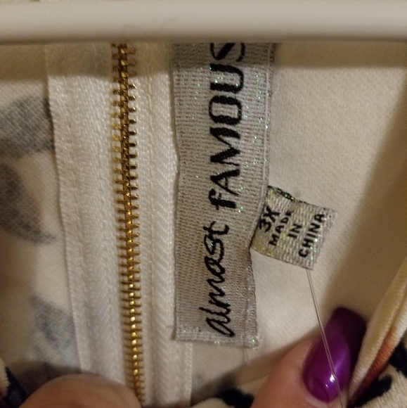 Almost Famous Trendy Plus Size 3X Floral Skater Dress midi - Picture 6 of 8